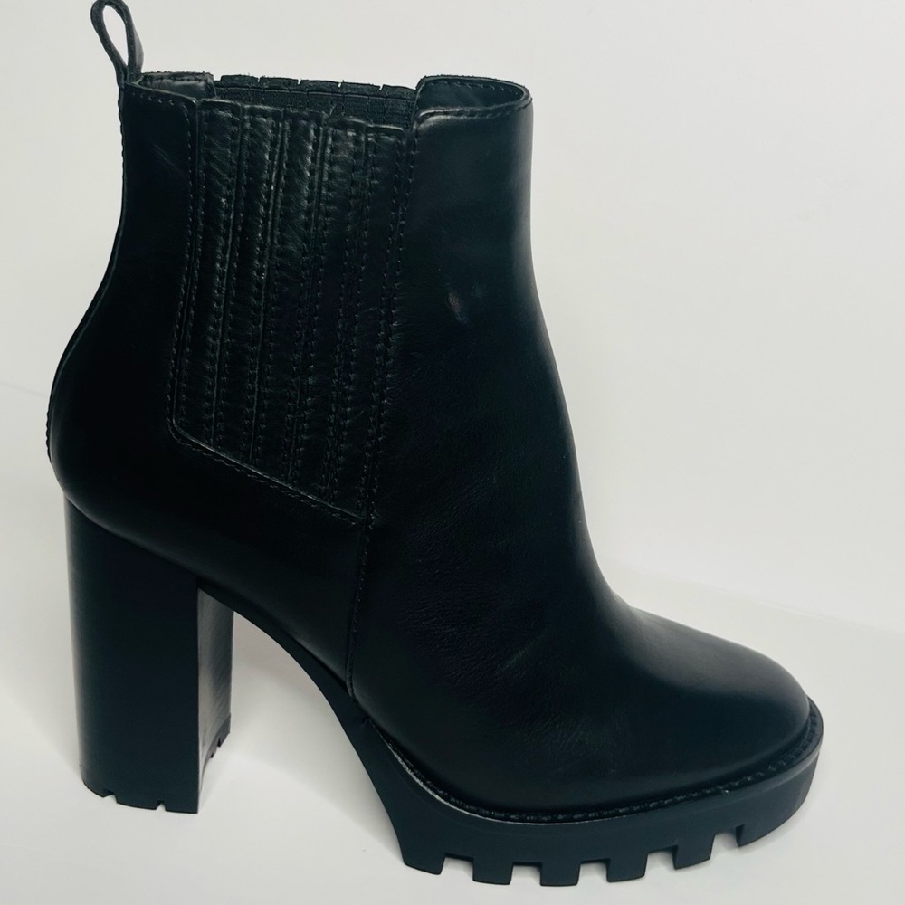Black Chunky Heel Ankle Boots